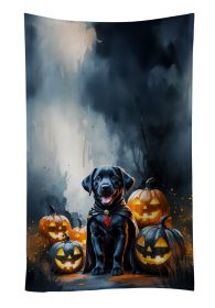 Black Labrador Retriever Puppy Halloween Kitchen Towel, Dish Cloths, Guest Hand Towel Decorative Bathroom Towel