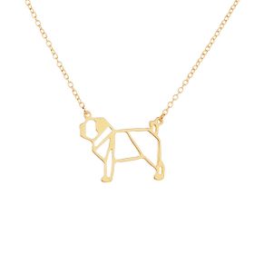 European And American Jewelry Creative Fashion Cute Dog Hollow Necklace Pendant (Color: Gold)