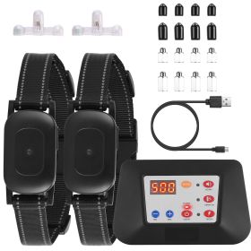 990FT Radius Dog Training Collar Wireless Fence IPX6 Waterproof Pet Beep Vibration Electric Shock Fence System 3 Channels Rechargeable Transmitte (Type: DogFence(With2Collars))